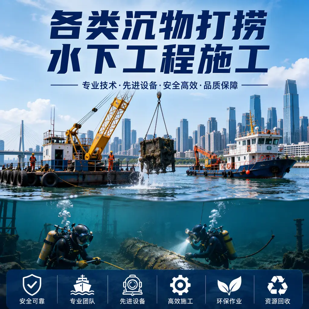 平江各类沉物打捞,水下工程施工