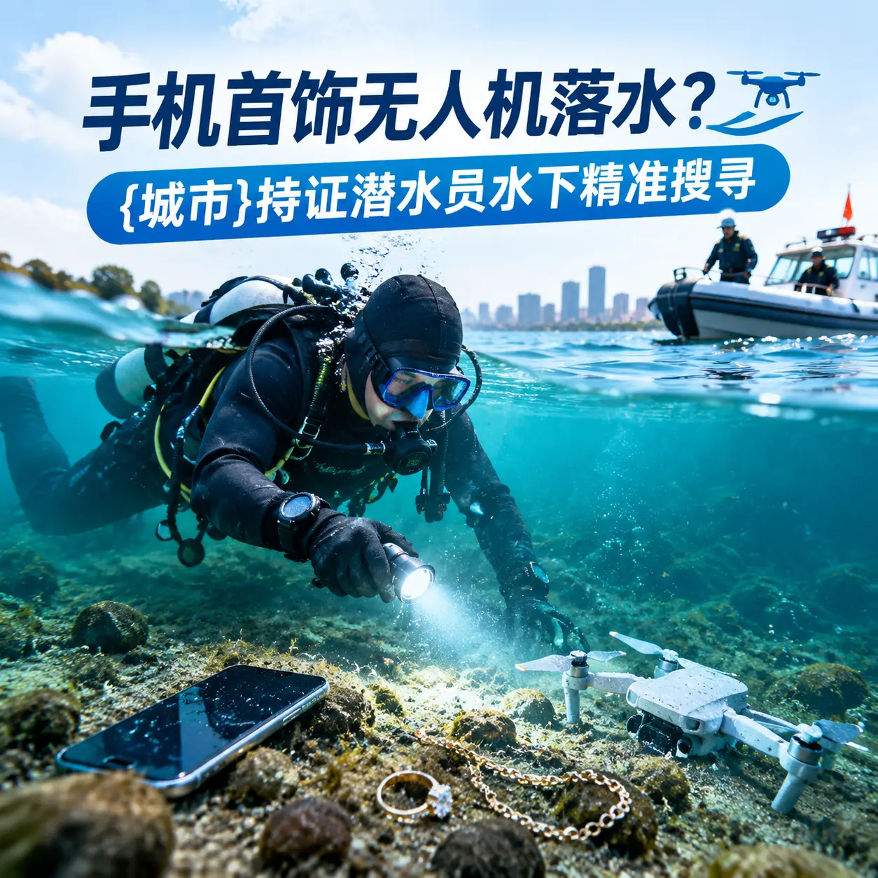 手机首饰无人机落水?平江持证潜水员水下精准搜寻